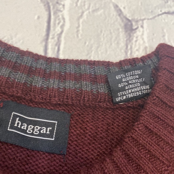 Haggar XXL Mens Plaid Knit Winter Sweater - Picture 3 of 5